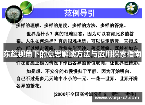 东超视角下的意思解读方法与应用探索指南